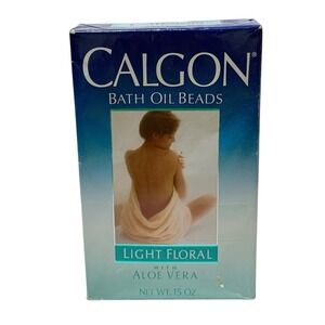 Vtg NOS Calgon Bath Oil Beads Light Floral W/ Aloe Vera 15 oz